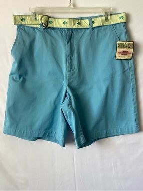 Khakis International Women's Light Blue Bermuda Shorts with Accent Belt
